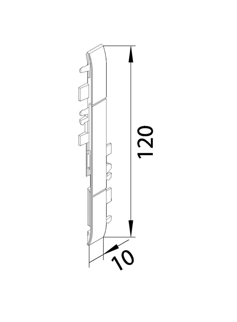 tehalit.WA Łącznik maskownic ABS bezhalogenowy 120mm lakierowanaier aluminium GV120LAN HAGER