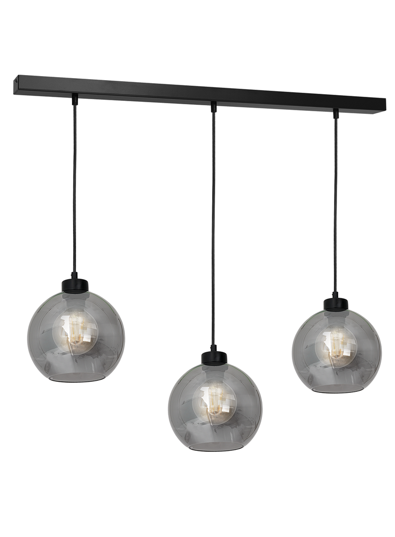 Milagro lampa wisząca Sofia Smoked 3xE27 czarna MLP65800