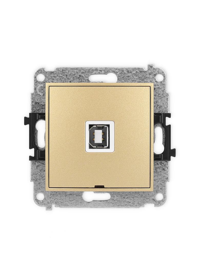 MINI Mechanizm gniazda pojedynczego USB A-B 2.0, bez pola opisowego złoty