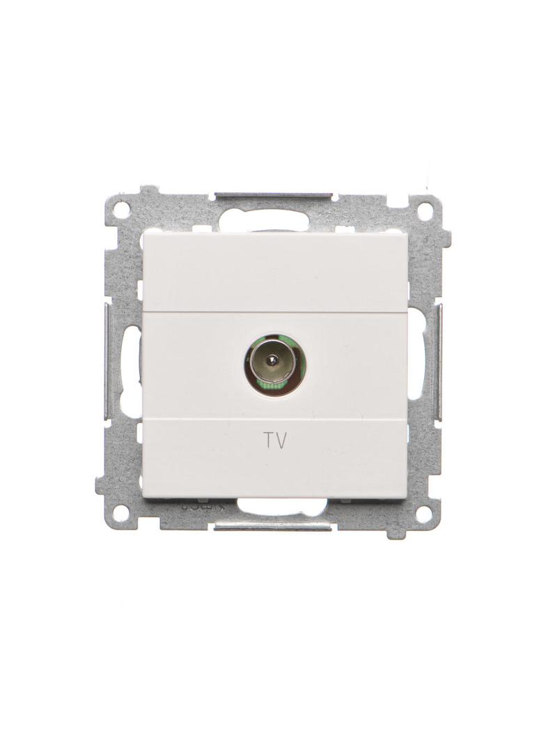 Simon 55 Gniazdo antenowe TV pojedyncze Do instalacji indywidualnych Biały mat