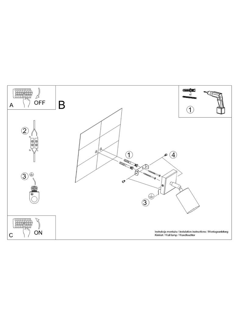 Kinkiet WINX czarny/chrom