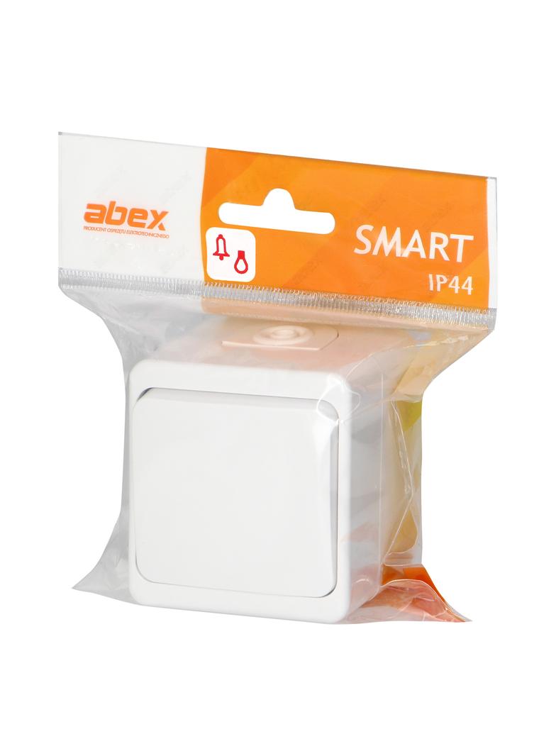 Łącznik zwierny natynkowy 10A, 250V, światło/dzwonek IP44, SMART, biały WNT-6/7S BIAŁY ORNO