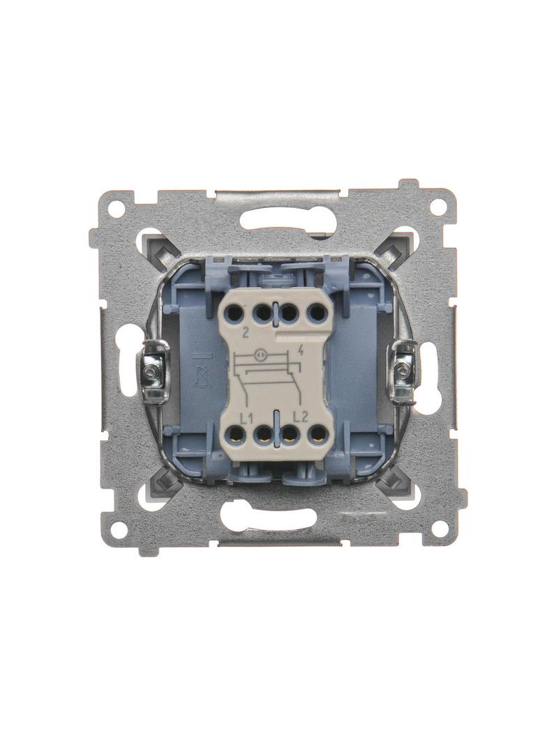 Simon 54 Łącznik krzyżowy z podświetleniem LED 10A 250V szybkozłączka srebrny mat DW7L.01/43 KONTAKT