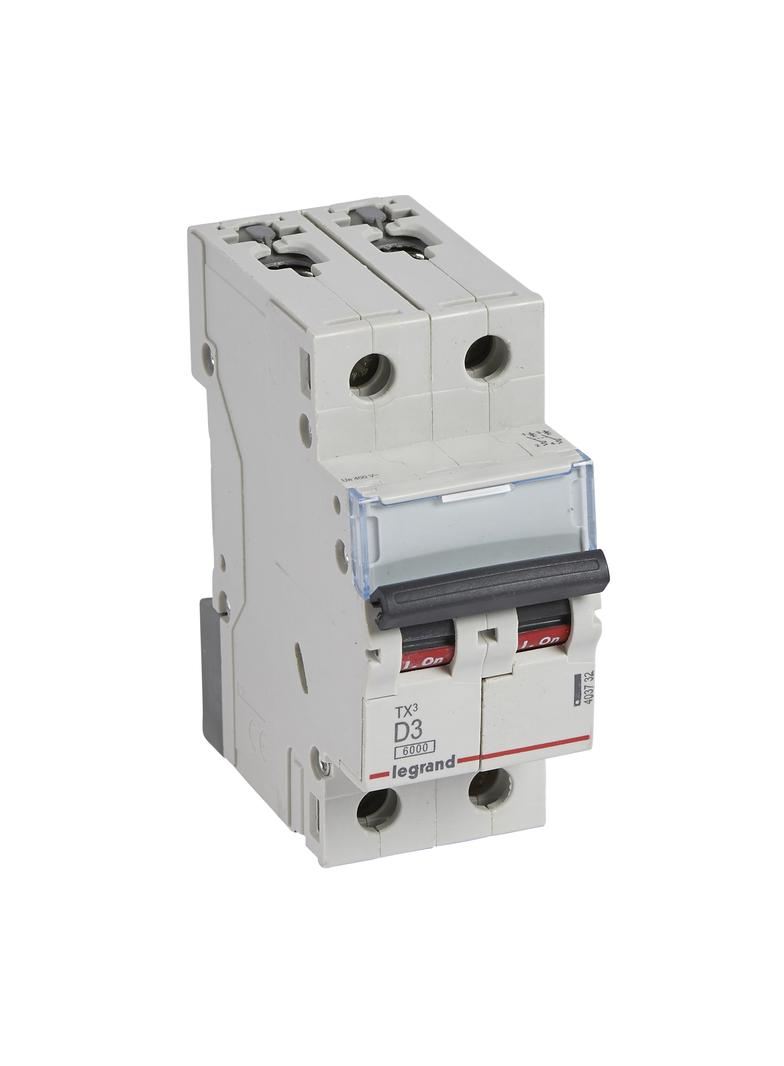 Wyłącznik Nadprądowy S 302 2P D3A 6kA TX3 403732 LEGRAND