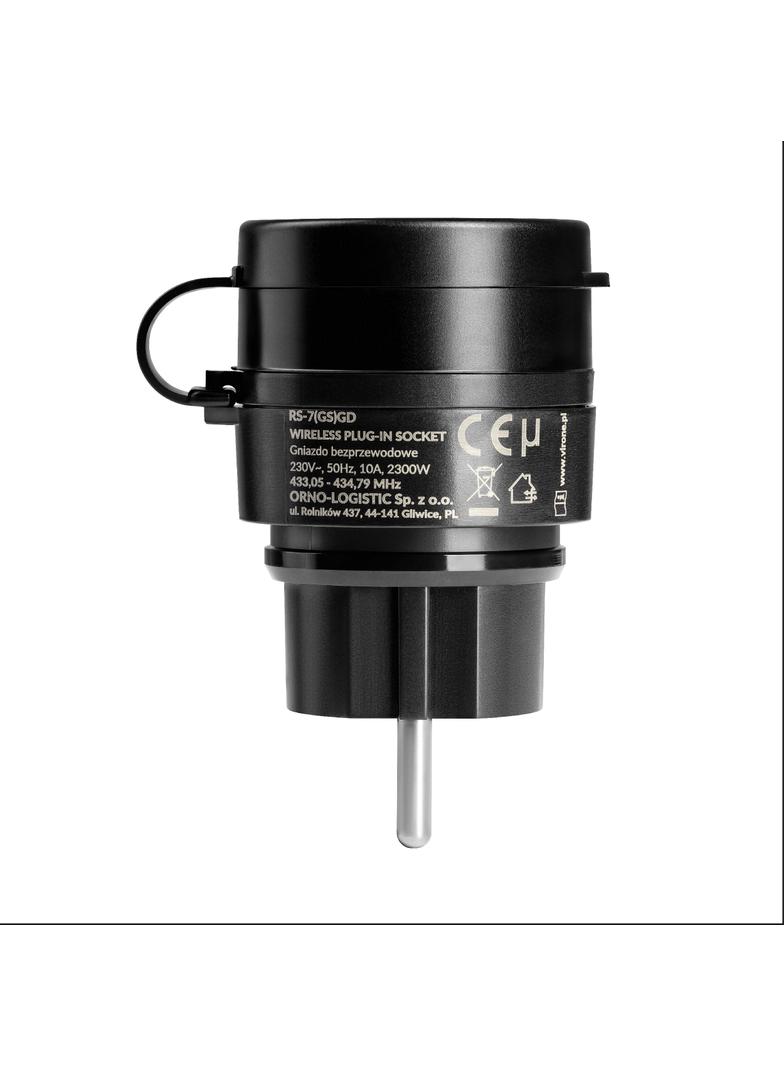 Zestaw bezprzewodowych gniazd MINI Schuko, sterowanych pilotem 2+1, 2300W, IP44 RS-7(GS) ORNO