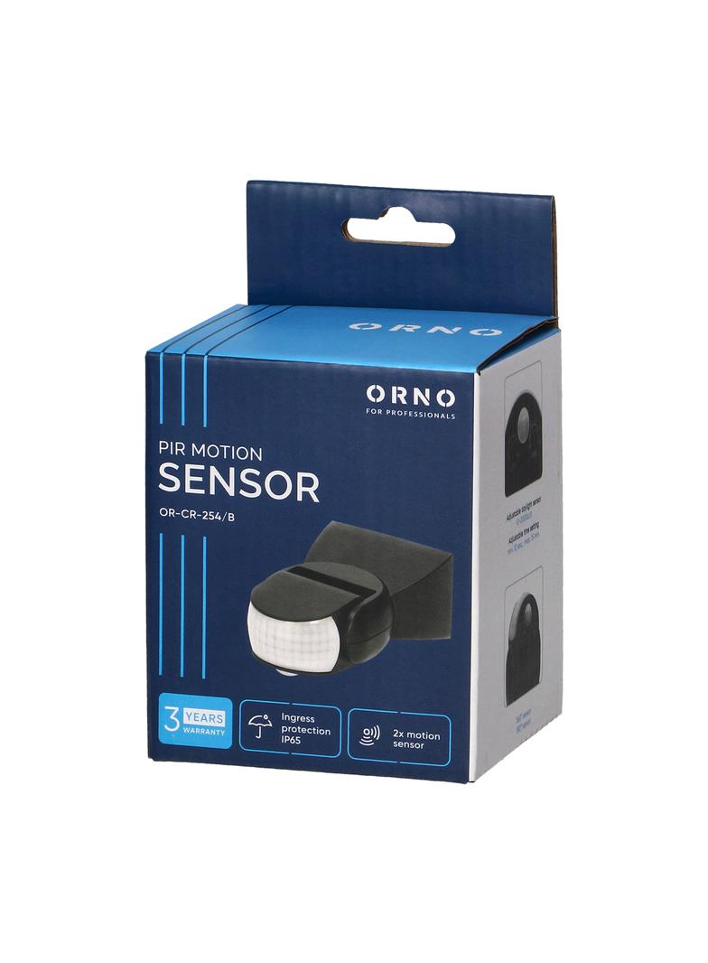 Czujnik ruchu 360/180st. IP65 1200W czarny 2 sensory OR-CR-254/B ORNO
