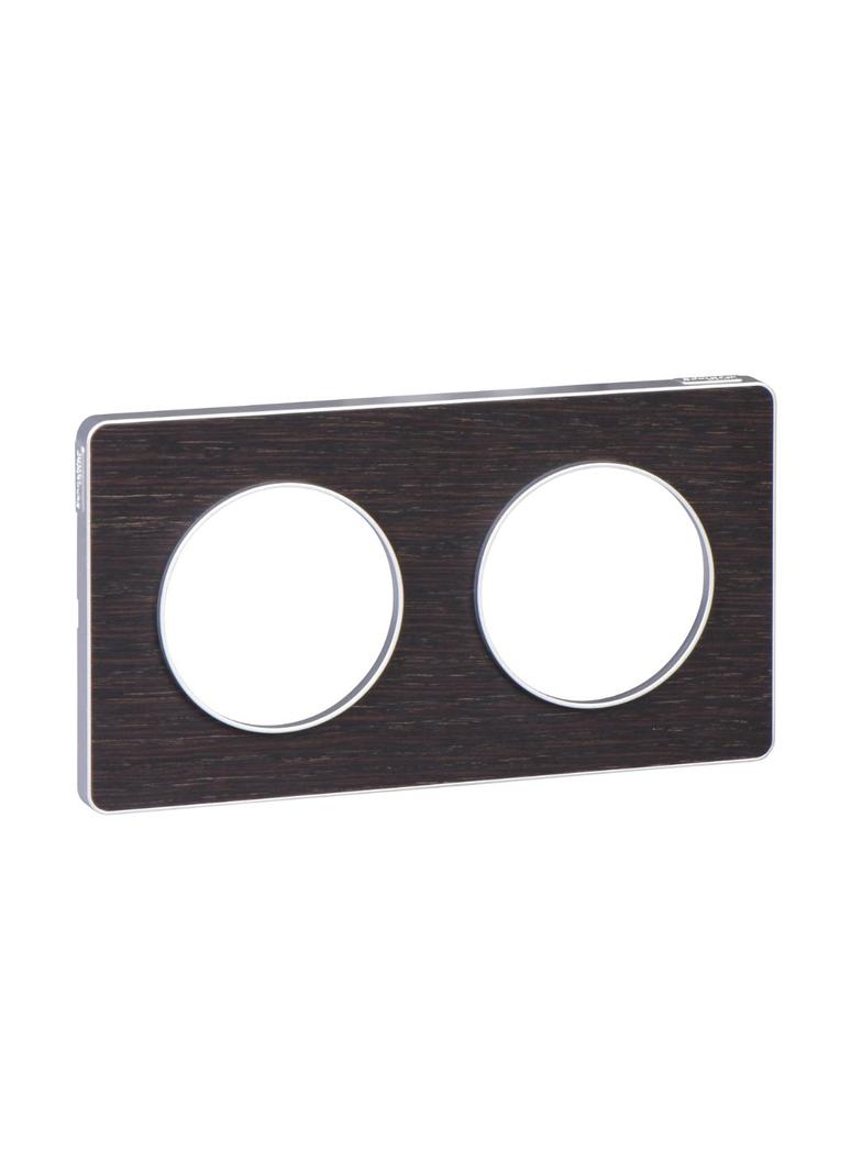 Odace Touch, ramka 2-krotna, podstawa aluminium, wenge