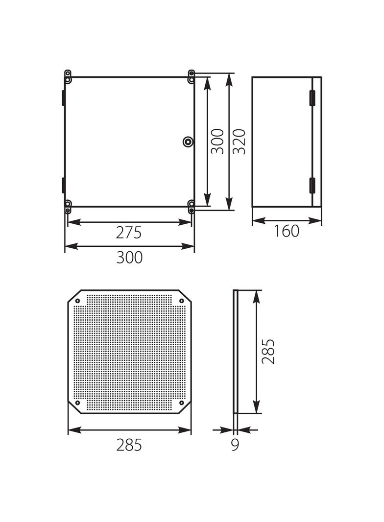 Obudowa z tworzywa 300x300x160mm z płytą montażową transparentna UNIbox Uni-0/T 43.00 OPATÓWEK