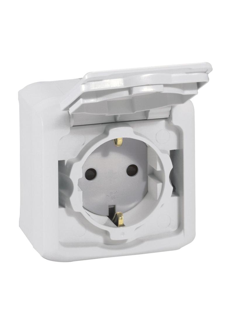 Forix IP44 Gniazdo Pojedyncze Z Uziemieniem Schuko 16A 250V Szare 782393 LEGRAND