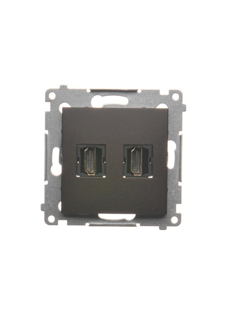 Simon 54 Gniazdo HDMI podwójne brąz mat DGHDMI2.01/46 KONTAKT