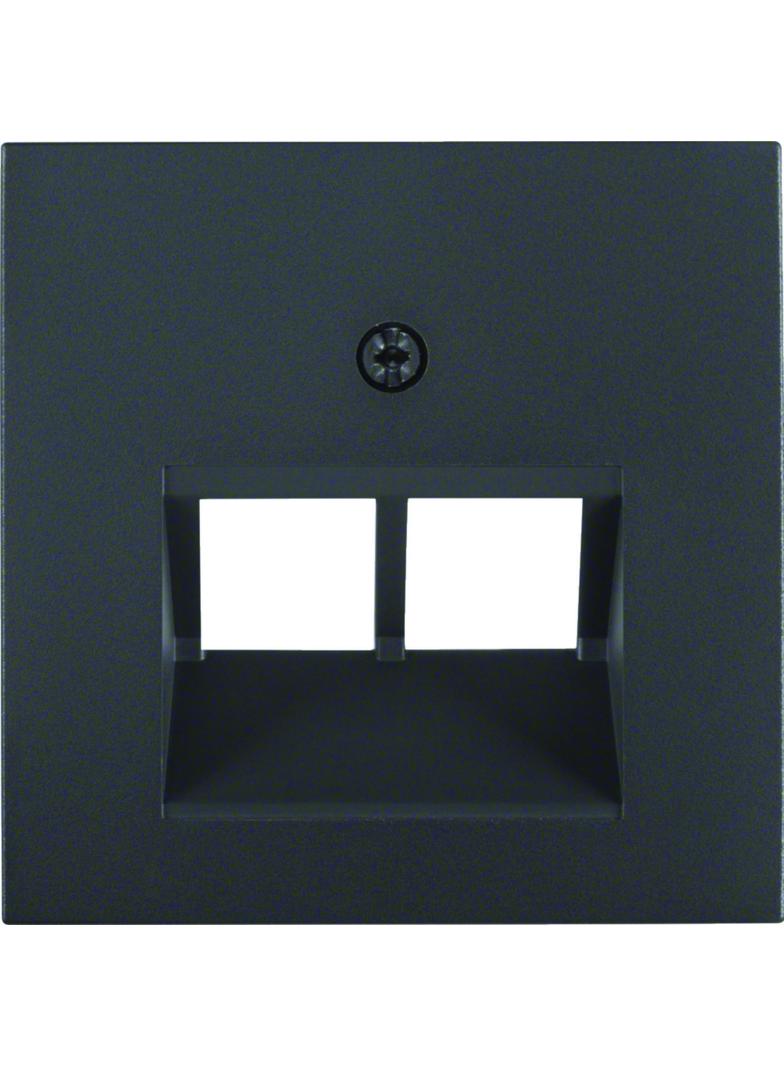 BERKER B.X Płytka czołowa do gniazda przyłączeniowego UAE podwójna komp./tel. antracyt 14091606 HAGE