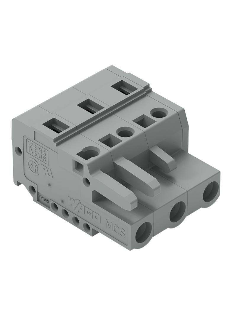 MCS-MIDI Classic gniazdo 3-bieg. szare raster 7,5 mm /100szt./ WAGO