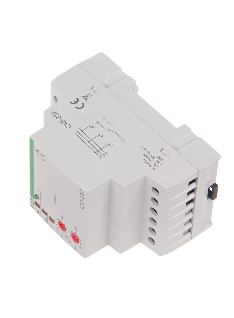 CZUJNIK KOLEJNOŚCI I ZANIKU FAZY, STYKI: 1P , I=10A; ASYMETRIA NAPIĘCIOWA 20-50V, BEZ PRZEWODU NEUTR