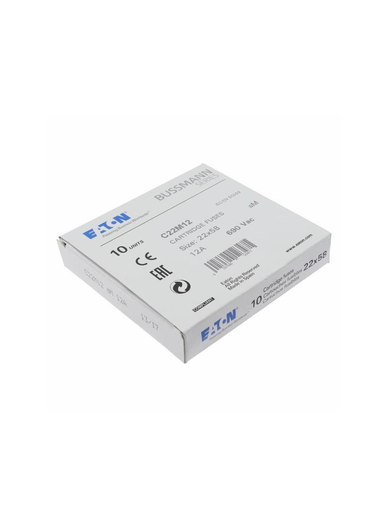 CYLINDRICAL FUSE 22 x 58 12A AM 690V AC Wkładka cylindryczna 22 x 58mm 12A AM 690V AC C22M12 EATON