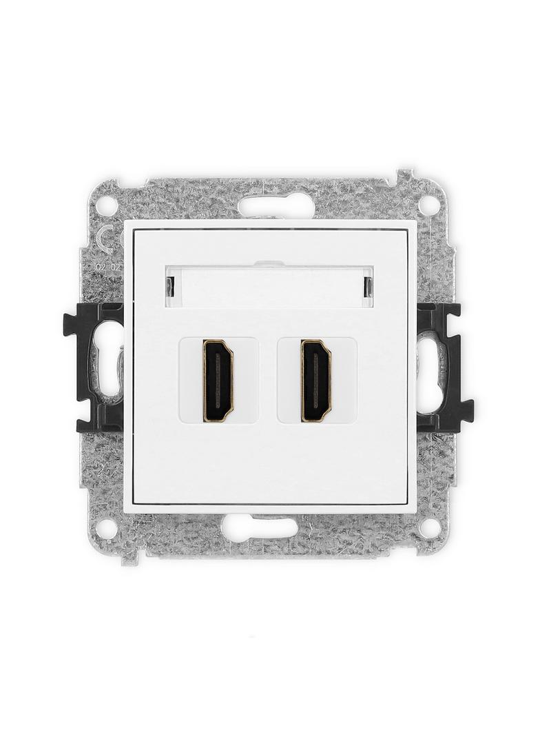 ICON Mechanizm gniazda podwójnego HDMI 2.0 biały mat