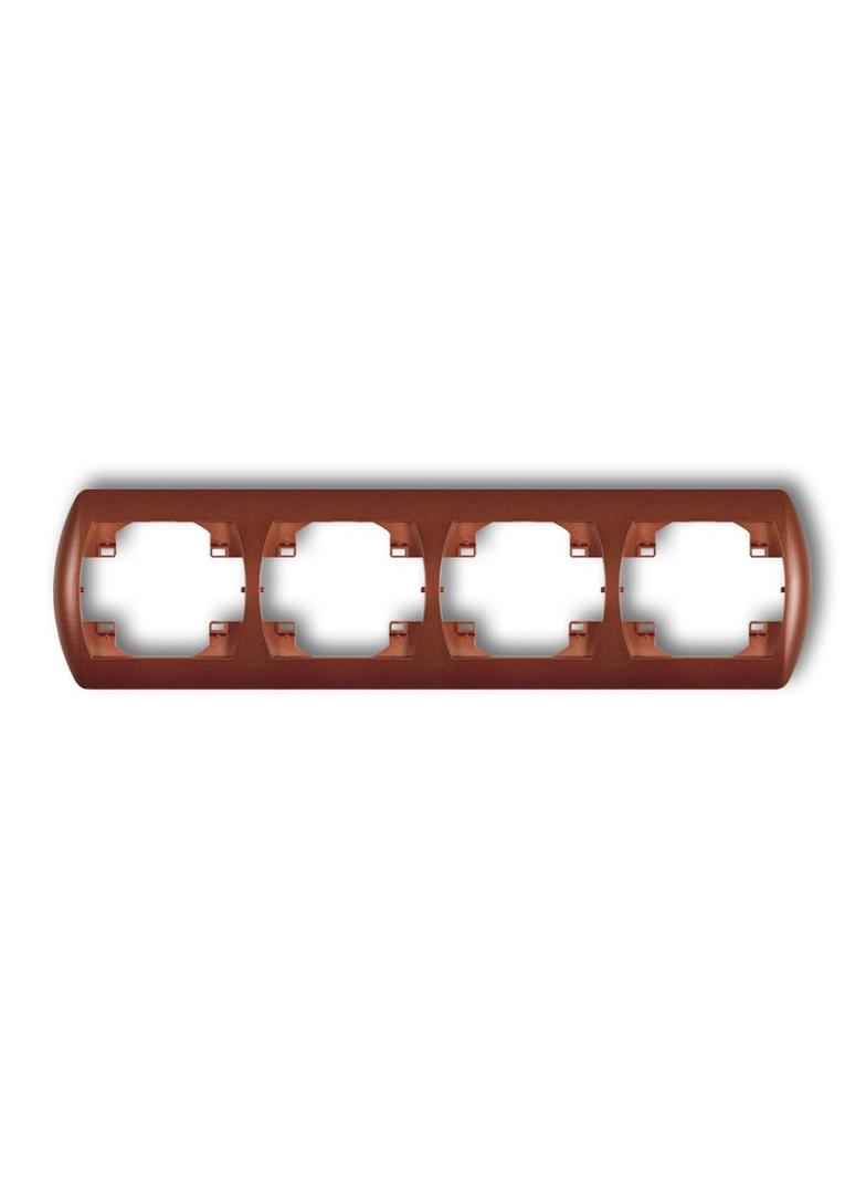 TREND Ramka pozioma poczwórna brązowy metalik