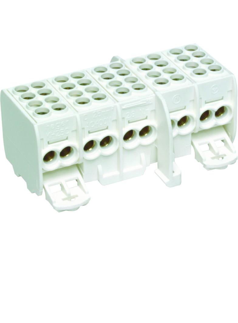 Zaciski rozgałęźne 5-polowe 2x25/2x16mm2 KH25C HAGER