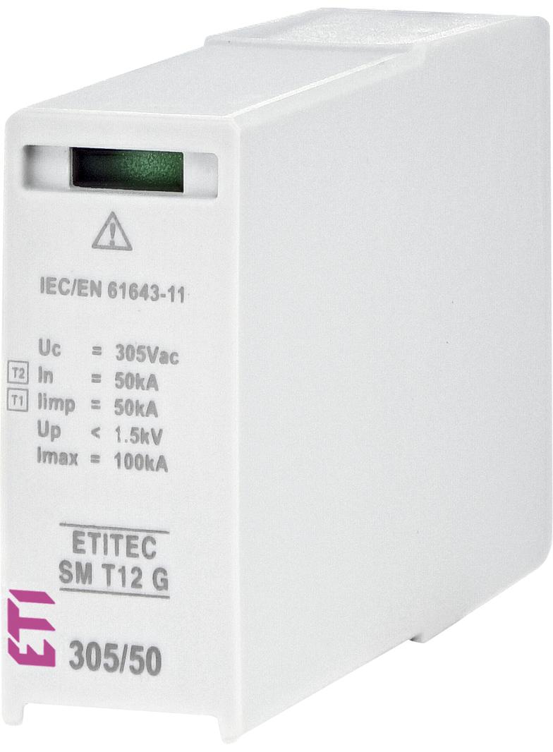 Moduł wymienny ogranicznika przepięć T1, T2 (B, C) - bez prądu upływu MOD.TEC SM T12 305/50 G 002440553 ETI