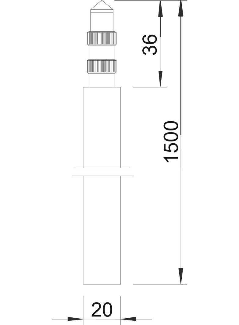 219/20 ST, UZIOMY SZPILKOWE STAND.1,5M 20M