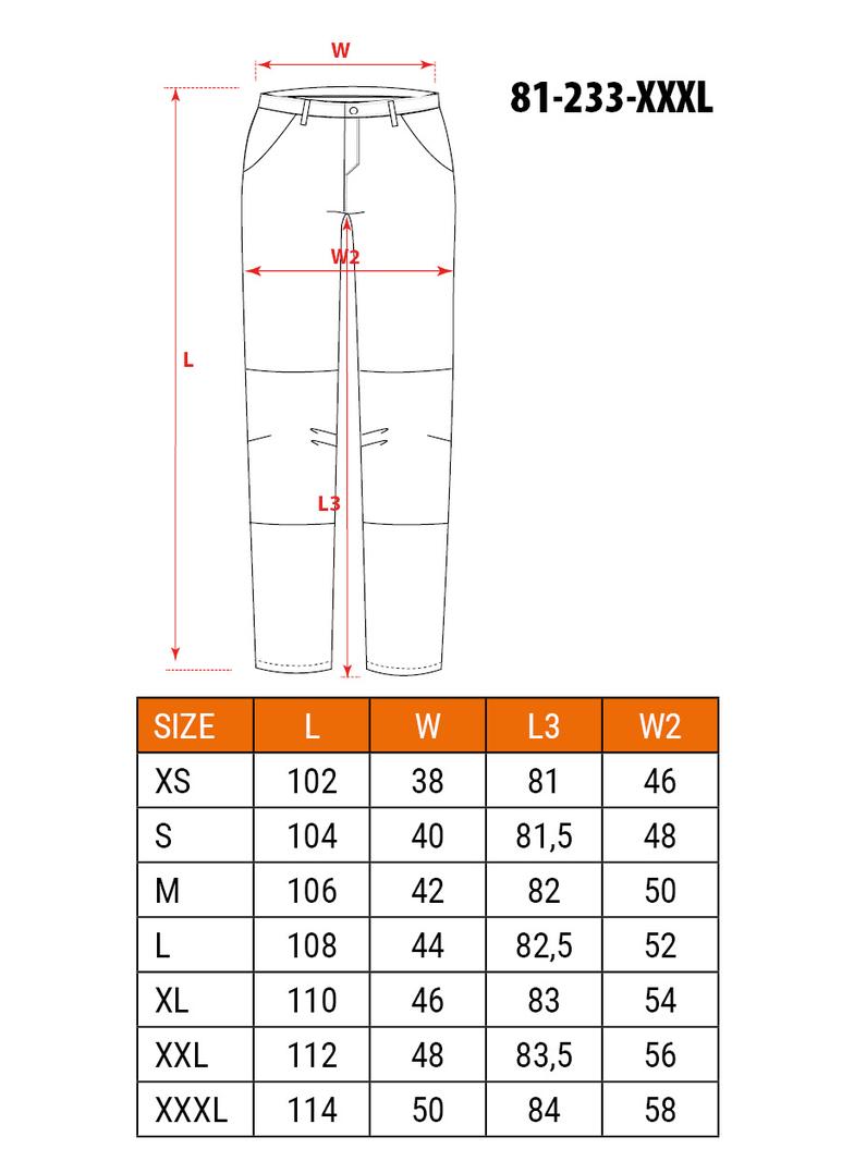 Spodnie robocze 5-kieszeniowe DENIM, czarne, rozmiar XXXL