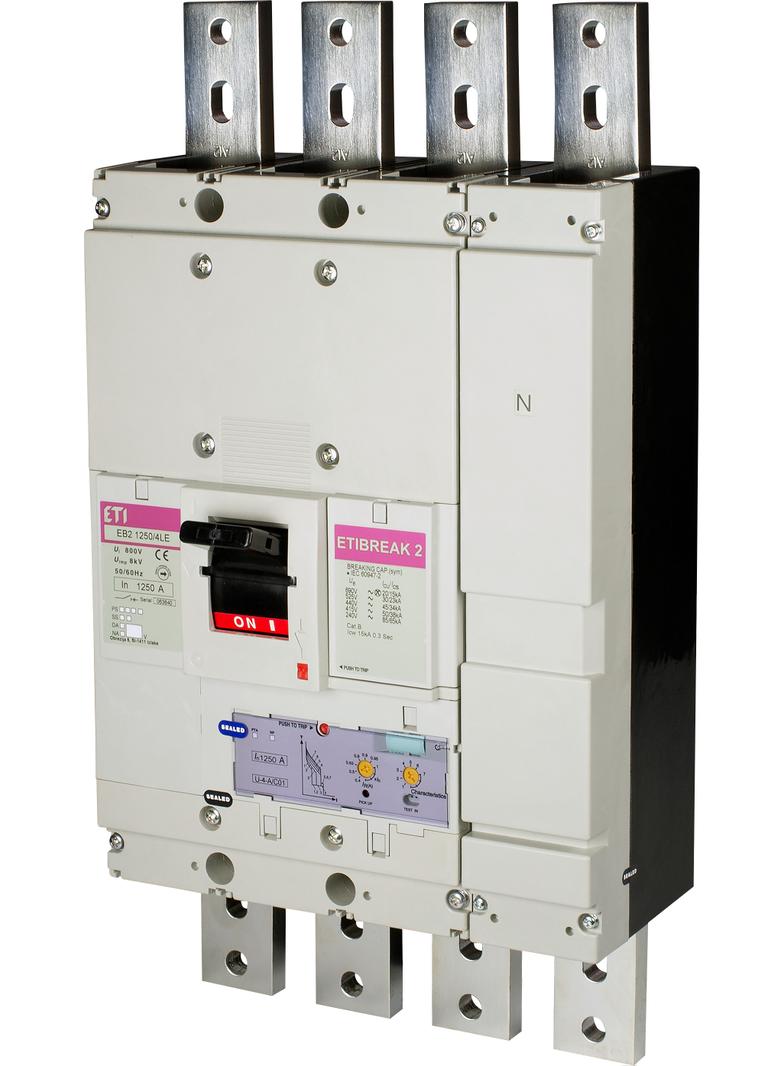 Wyłącznik mocy 70kA wyzw. elektroniczny EB2 1250/4E 1250A 4P APGN 004672242 ETI