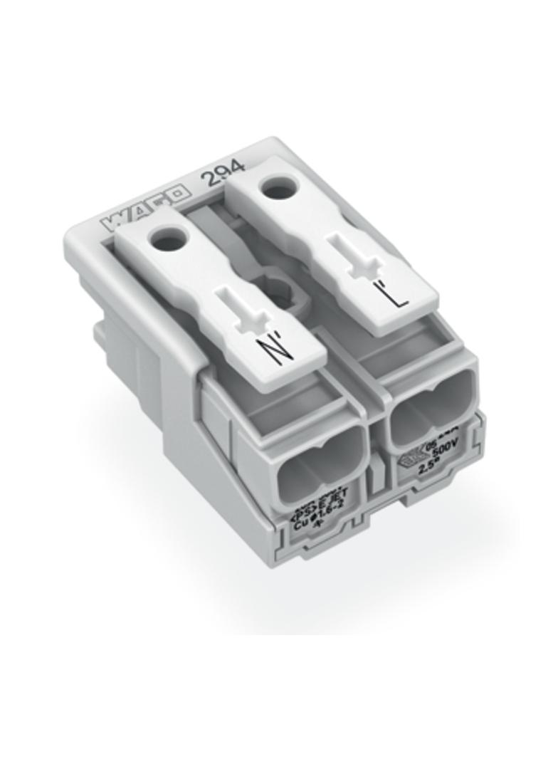 złączka zasilająca 2-biegunowa bez stopek bez styku PE