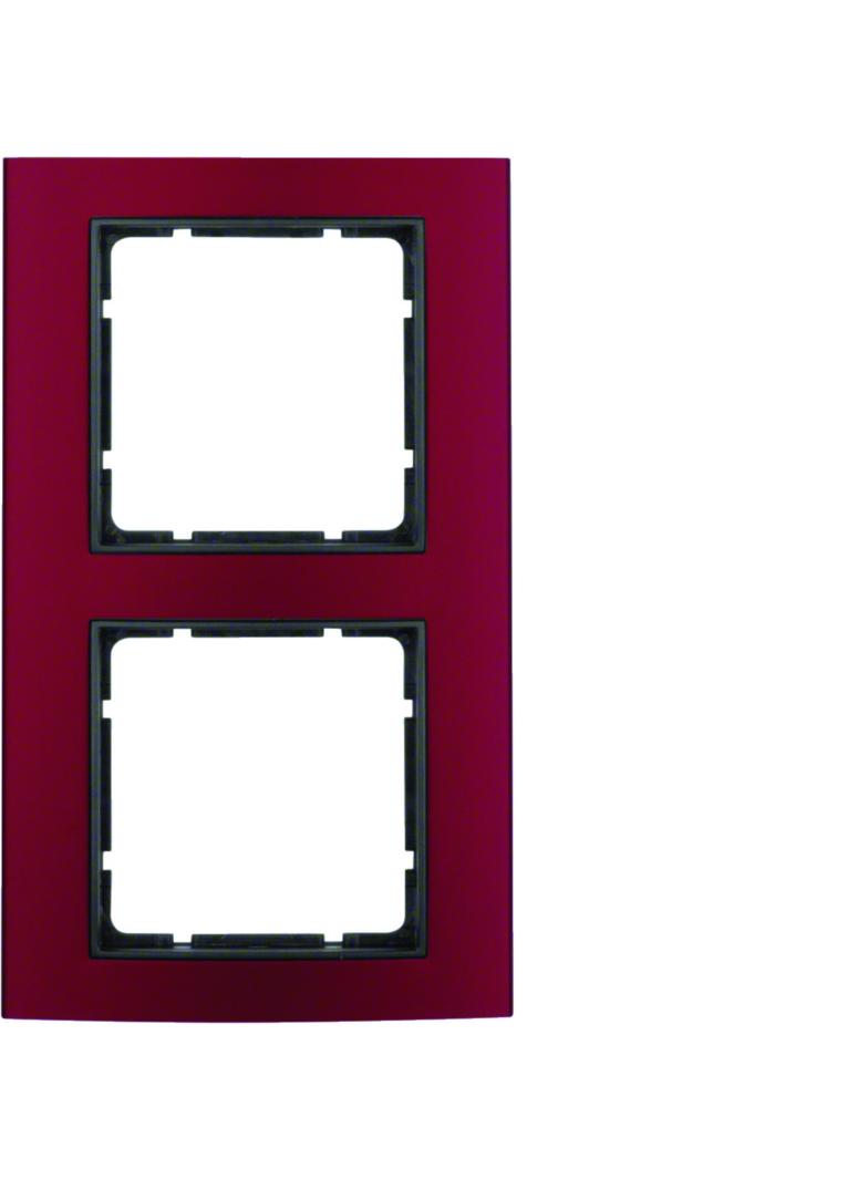 BERKER B.3 Ramka podwójna aluminium czerwony/antracyt 10123012 HAGER