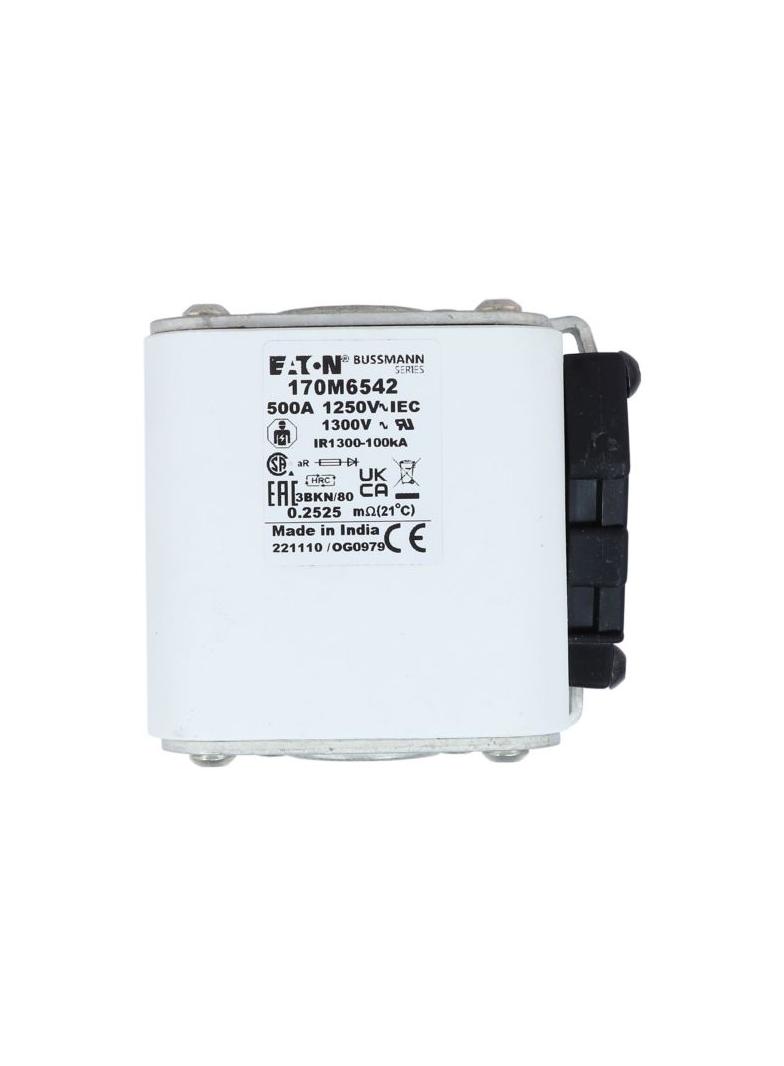 FUSE 500A 1250V 3BKN/80 AR CU Wkładka szybka 500A AC 1250V rozmiar 3 76x92x83 mm aR IEC UL 170M6542