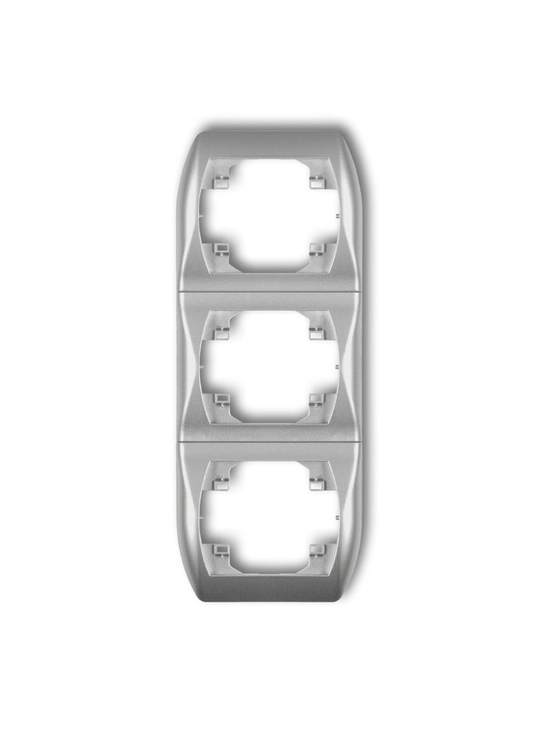 TREND Ramka pionowa potrójna srebrny metalik