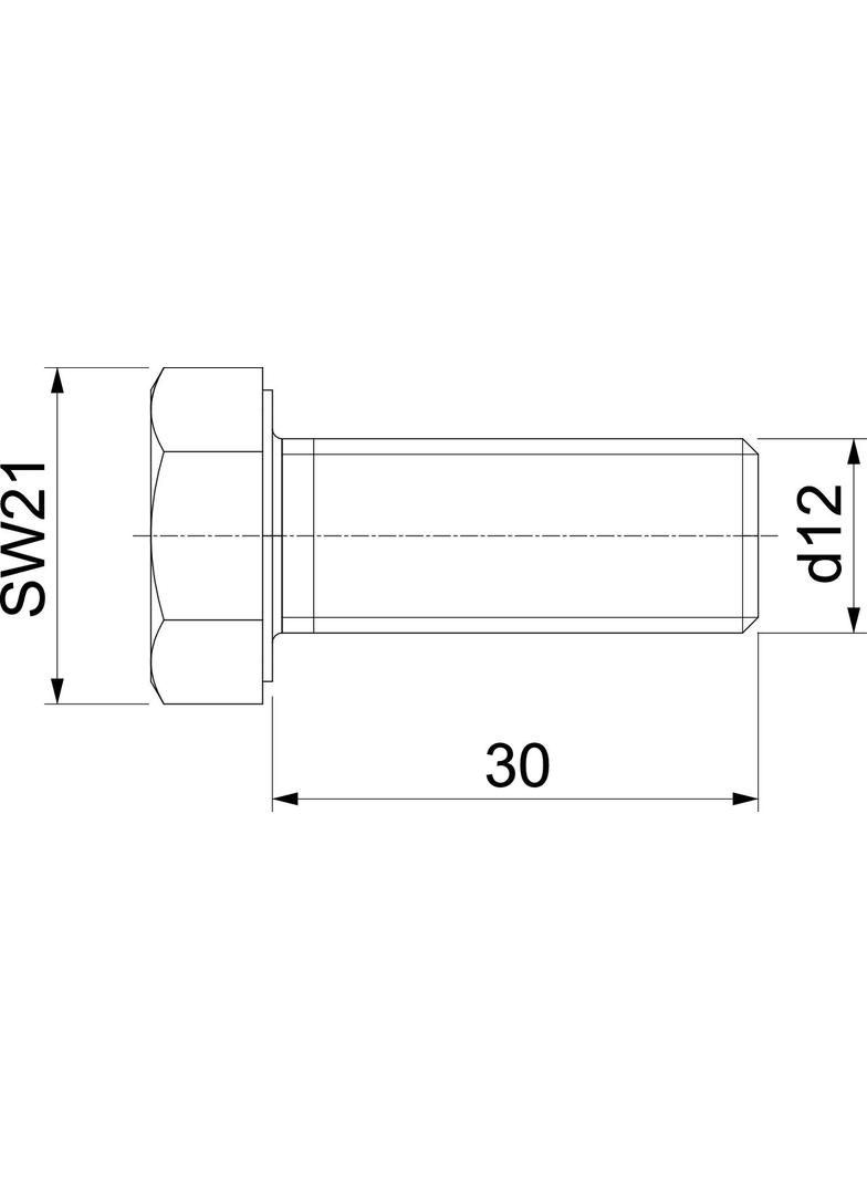 DIN933 M12x30V4A, Śruba z łbem sześciokątnym