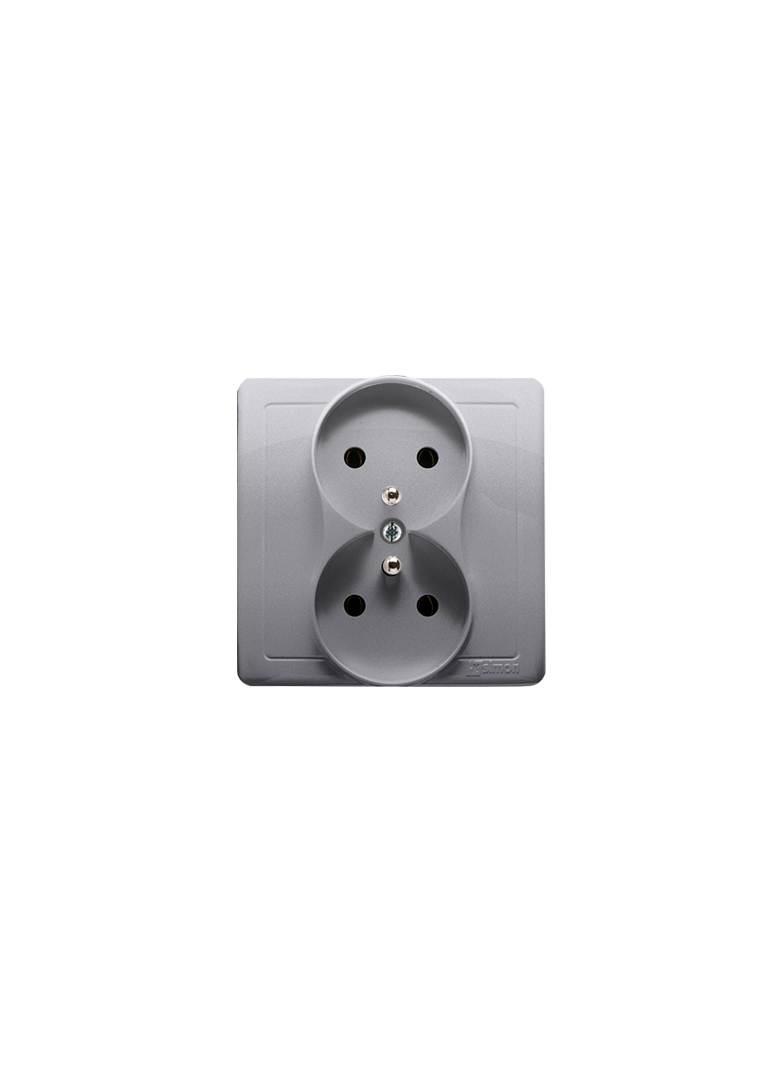 Simon Basic Gniazdo wtyczkowe z uziemieniem podwójne monoblok 16A 250V zaciski śrubowe stal inox *Kompletne - nie do ramek BMGZ2/21 KONTAKT