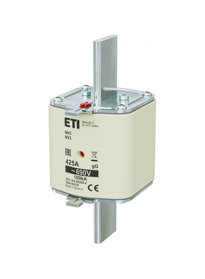 Wkładka topikowa NH zwłoczna KOMBI NH3 gG 425A 690V 004186330 ETI