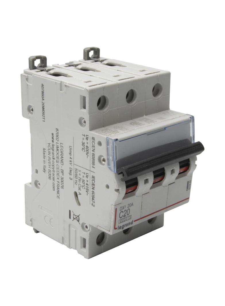 Wyłącznik Nadprądowy S 303 3P C20A 6kA DX3 407860 LEGRAND
