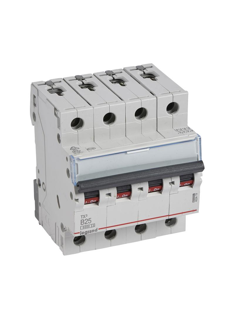 WYŁĄCZNIK NADPRĄDOWY S 304 4P B 25A 6000A SERII TX3, Legrand
