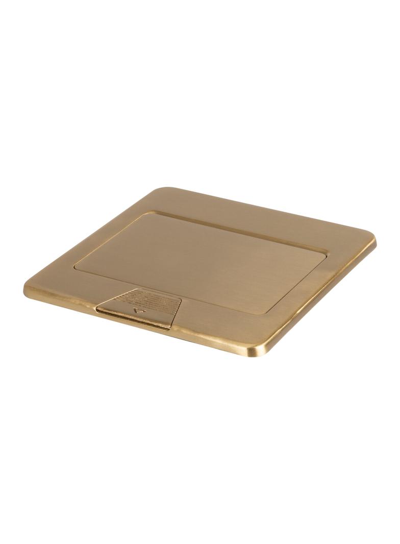 Puszka podłogowa POP-UP kwadratowa metalowa 1+1/2 x M45 / mosiądz BIURO+ 28306 KANLUX