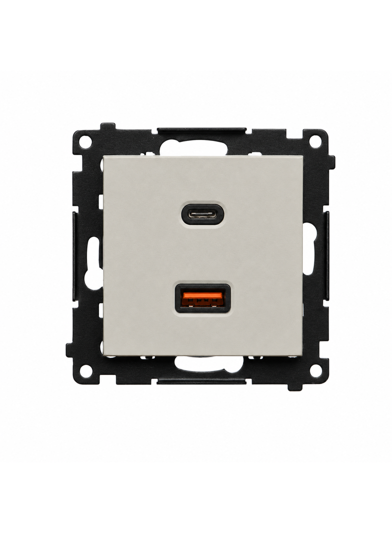 Simon 55 Ładowarka USB typ C+A 30W 230V kaszmirowy TEC2CAQ.01/142
