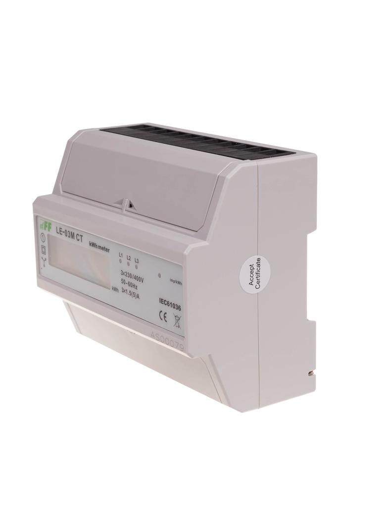 Licznik energii elektrycznej - trójfaz. z programowalną przekładnią RS-485 MODBUS LCD kl.1 LE-03M-CT F&F