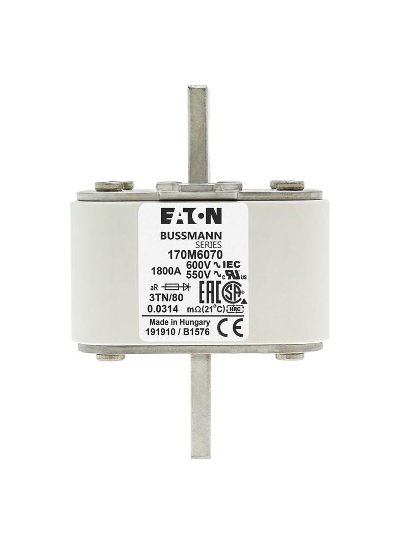 1800A 600V 3TN/80 aR INDICATOR FUSE Wkładka szybka 1800A AC 600V DIN 3 76x90x109 mm aR D 170M6070 EA
