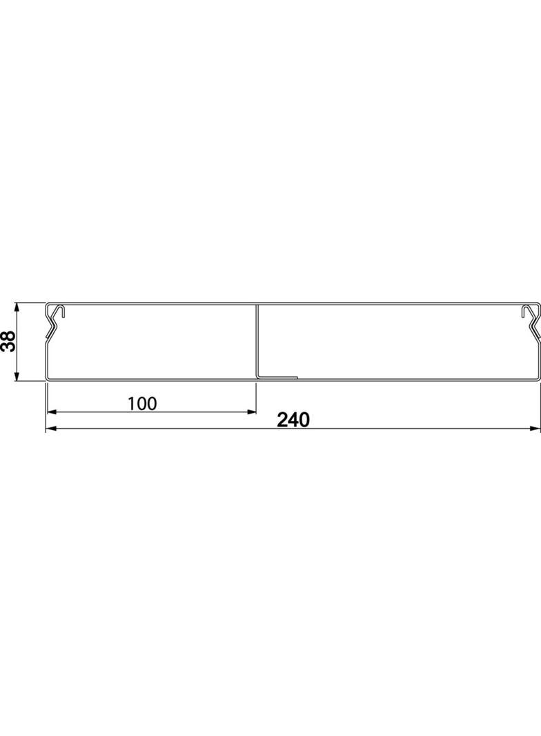 tehalit.UK Kanał do wylewki podłogowej 2-komorowy 240X38mm stal UK240382 HAGER