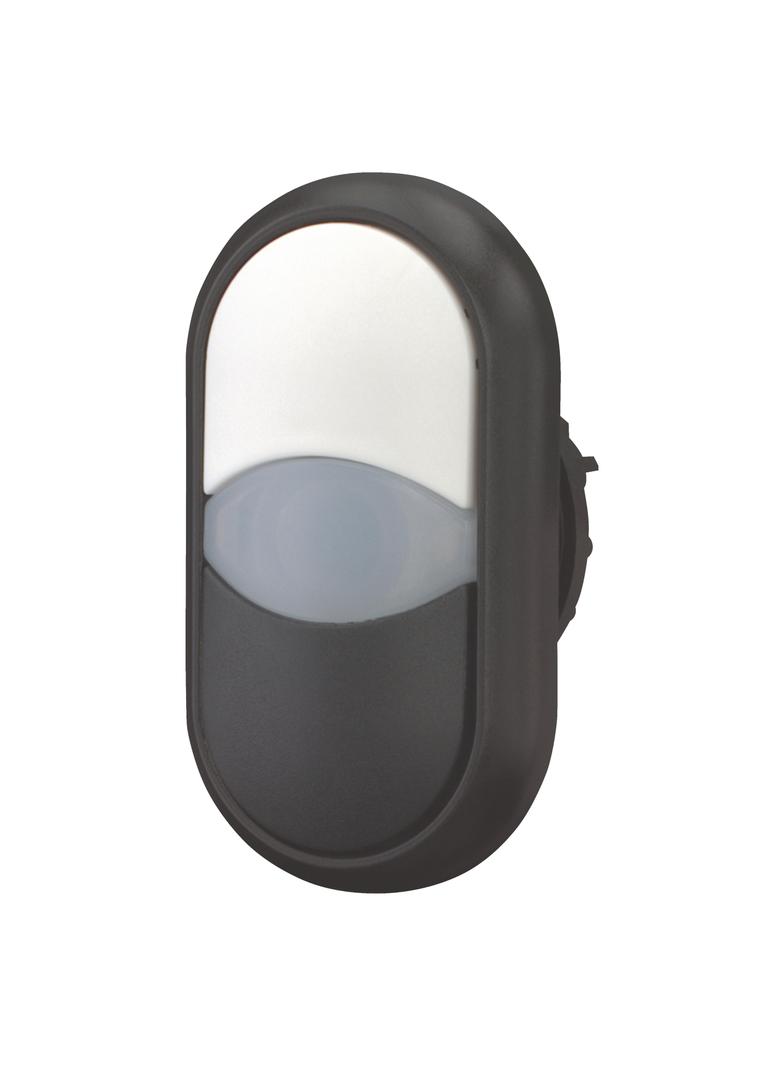 M22S-DDL-WS Napęd przycisku podwójny biało/czarny z podświetleniem z samopowrotem 216705 EATON