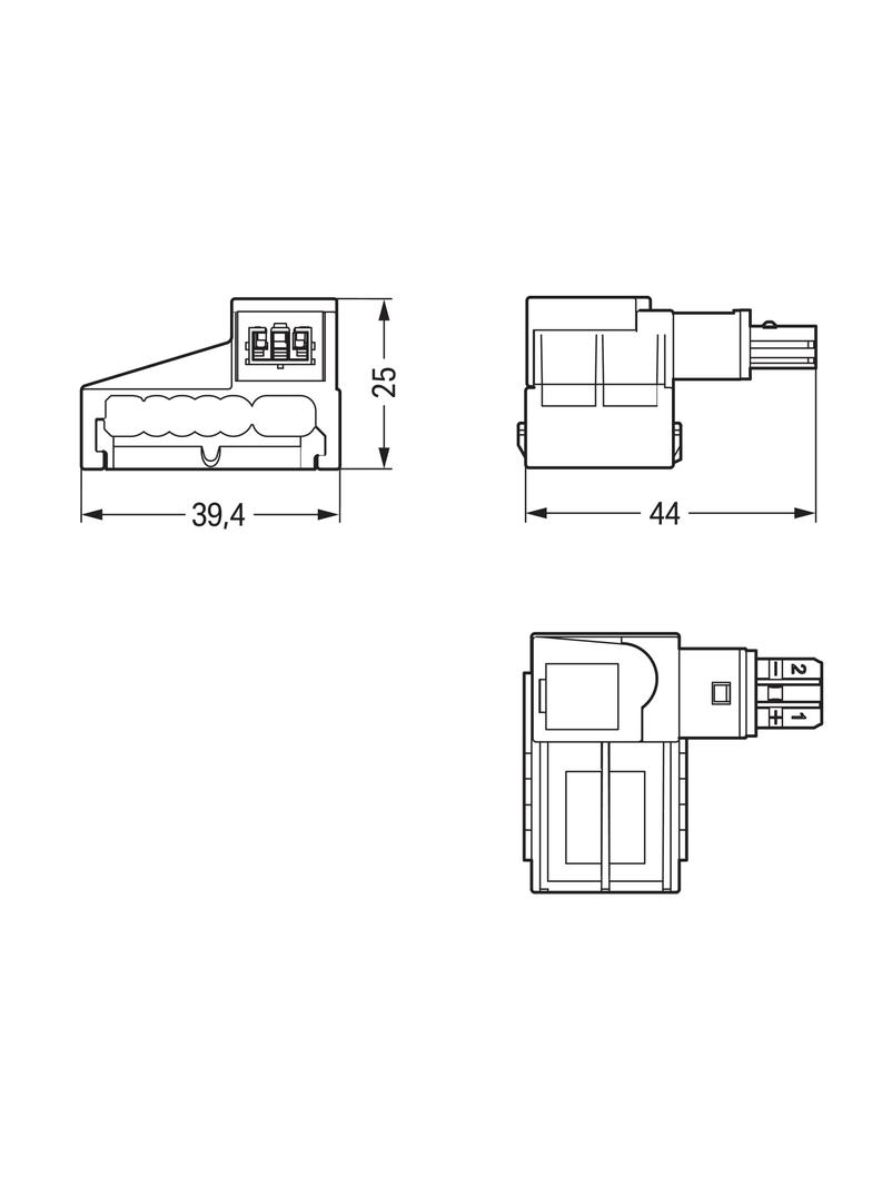 WINSTA IDC moduł odejściowy 2-torowy czarny