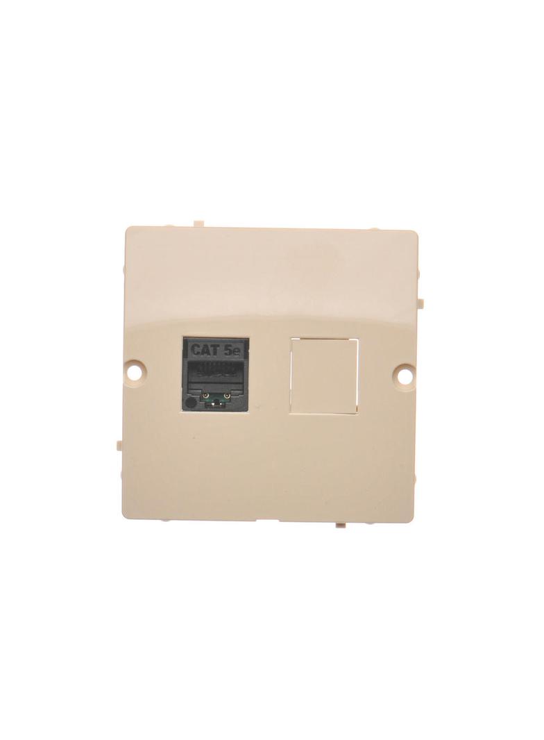 Simon Basic Gniazdo komputerowe RJ45 pojedyncze kategoria 5e Montaż gniazda na wkręty do puszki beż