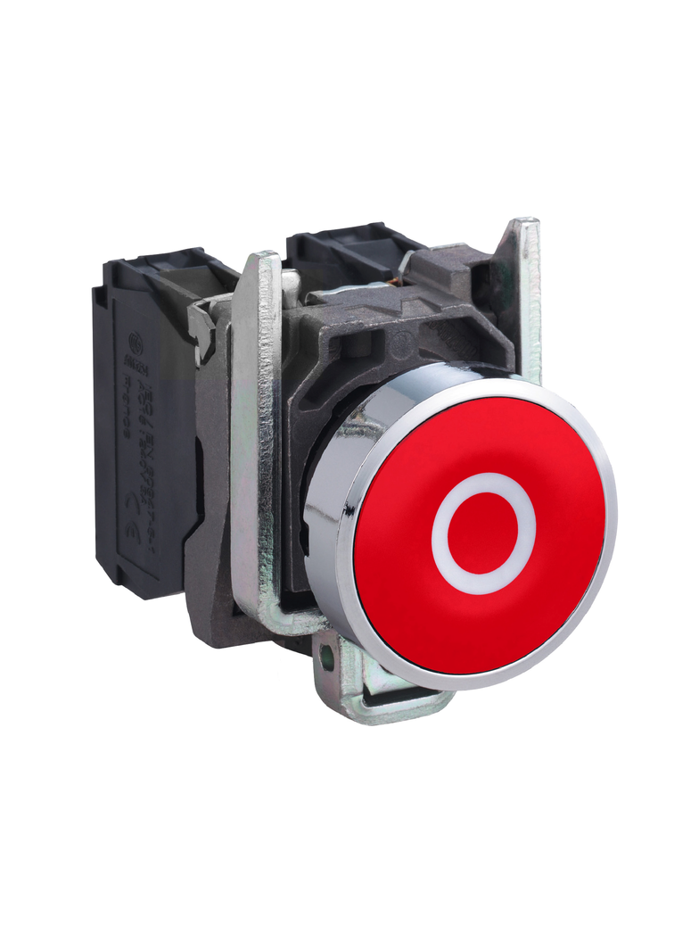Harmony XB4 Przycisk płaski czerwony metalowy XB4BA4322 Schneider