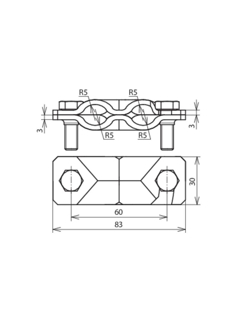 Zacisk SVP bez przekładki, 2xM8 NIRO, St/tZn