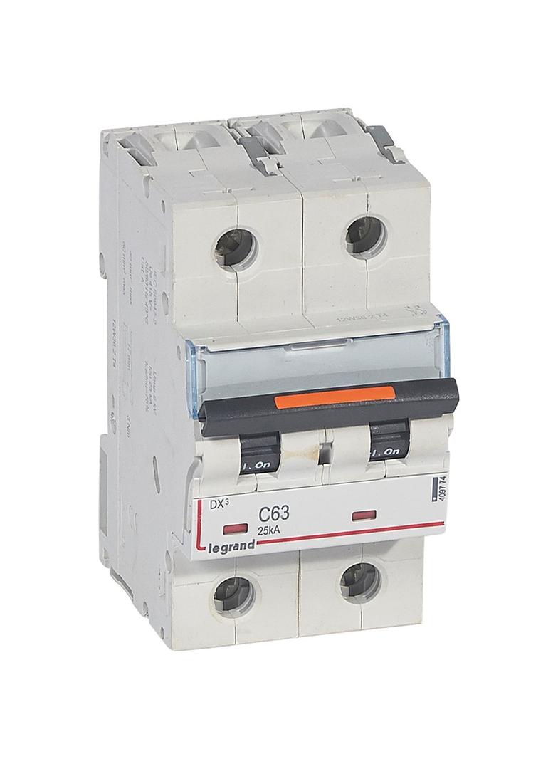 Wyłącznik Nadprądowy S322 C63 2P 63A 25Ka DX3 409774 LEGRAND