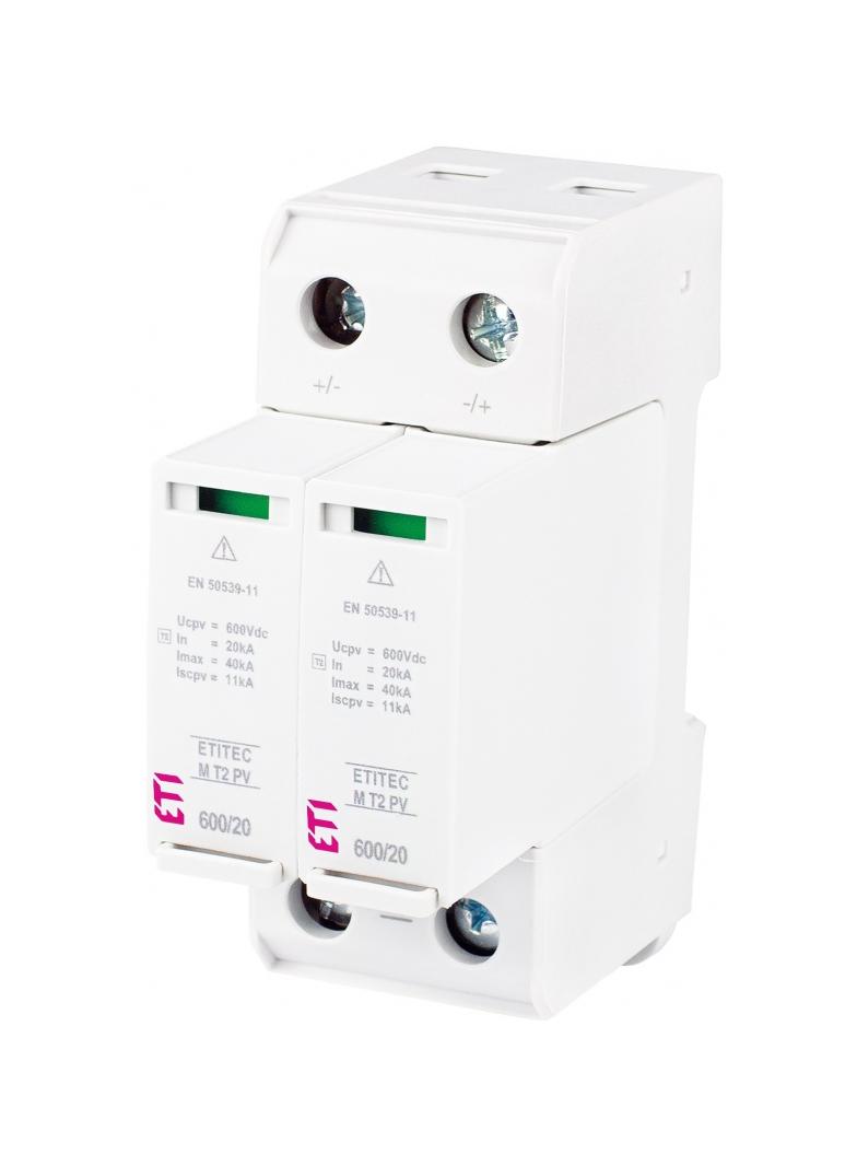 Ogranicznik przepięć T2 (C) - do systemów PV TEC M T2 PV 600/20 RC 002440621 ETI