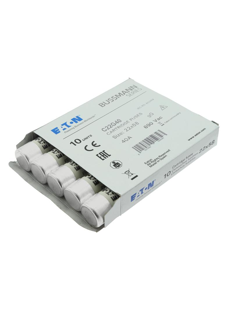 CYLINDRICAL FUSE 22 x 58 40A GG 690V AC Wkładka cylindryczna 22 x 58mm 40A GG 690V AC C22G40 EATON