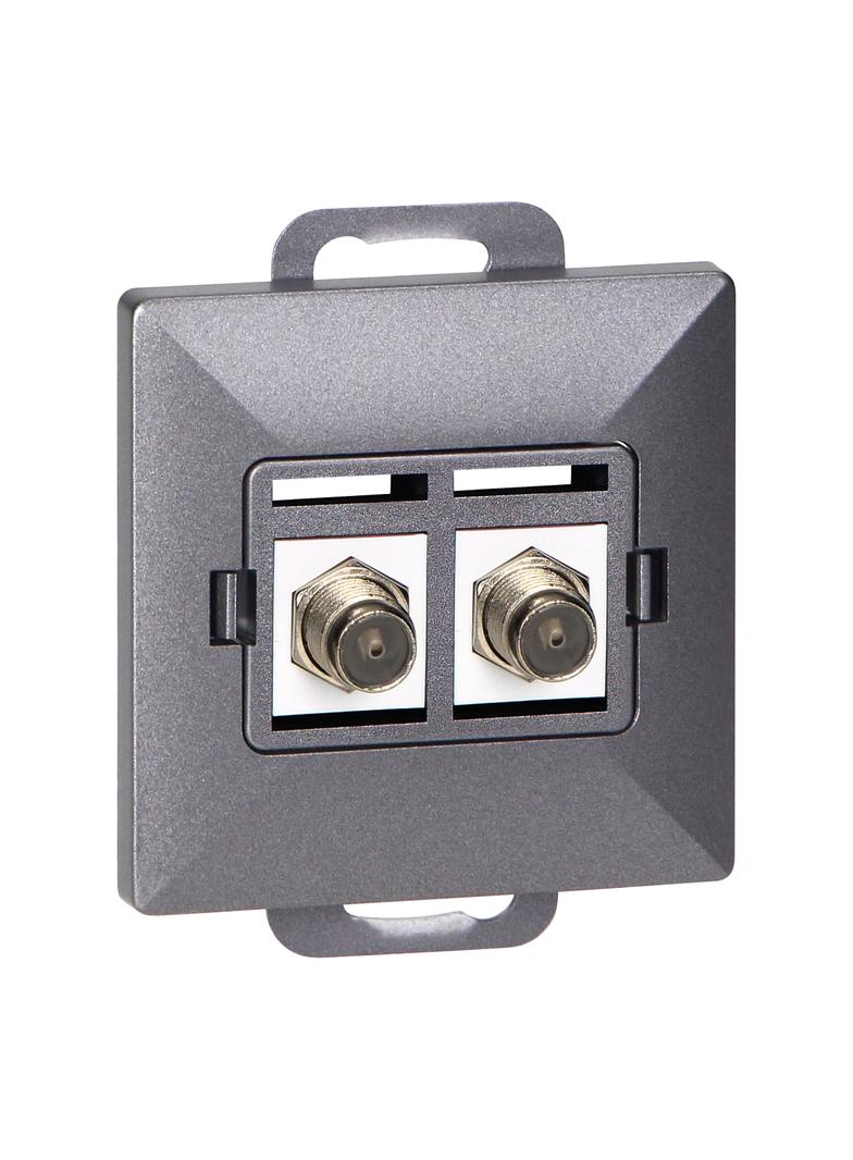 Gniazdo podw. typu F Pearl, TV/F-F1/P2, antracyt OR-OE-7714/2/A ORNO