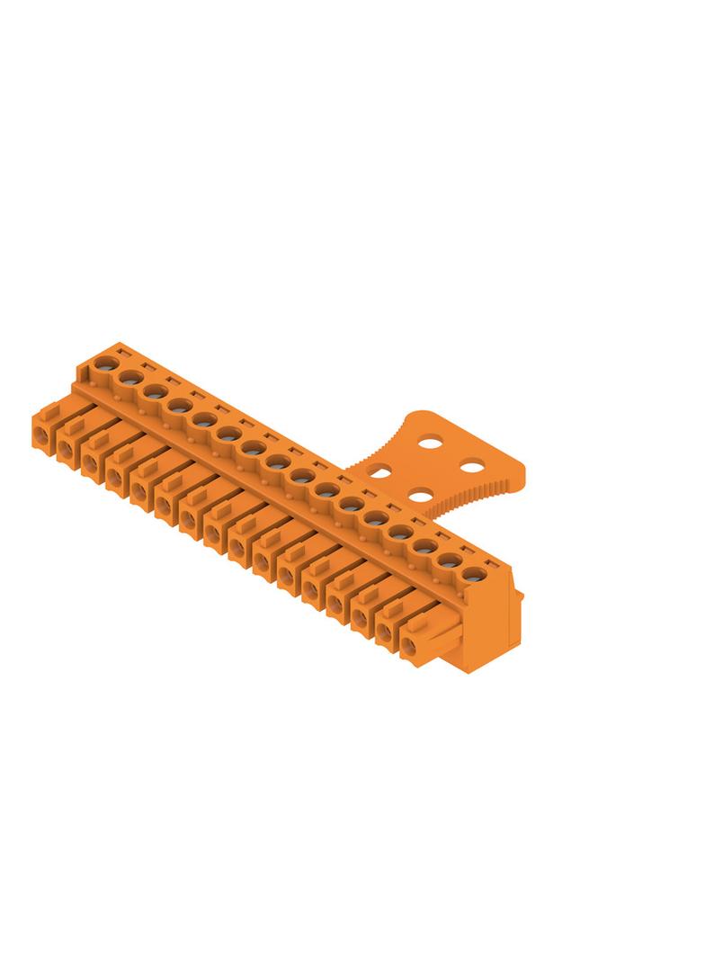BCZ 3.81/16/180ZE SN OR BX Wtyk PCB (złącze wiązki), 3.81 mm, Liczba biegunów: 16, Przyłącze z jarzmem /50szt./ 1236410000 WEIDMÜLLER