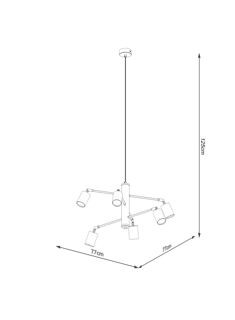 Sollux Żyrandol LEMMI 6 czarny SL.1207